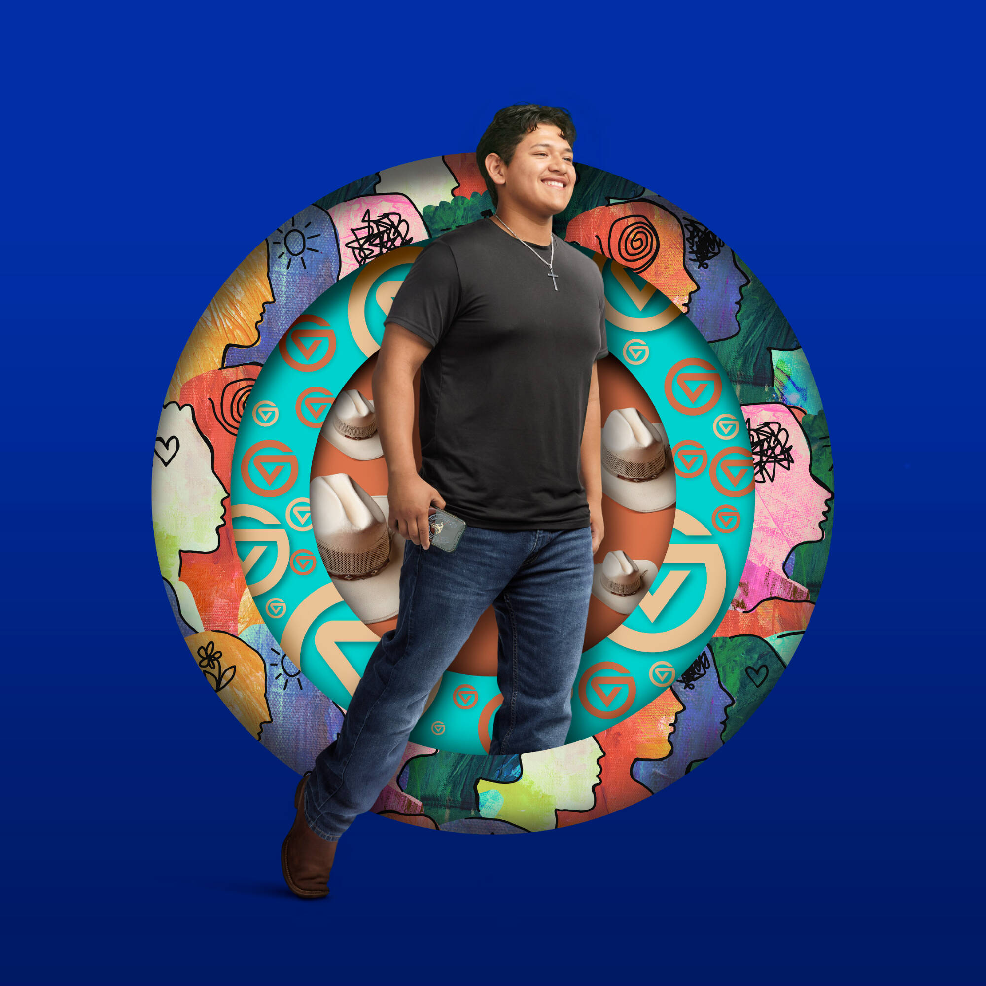 GVSU student David and his psychology and behavioral science focused rings.